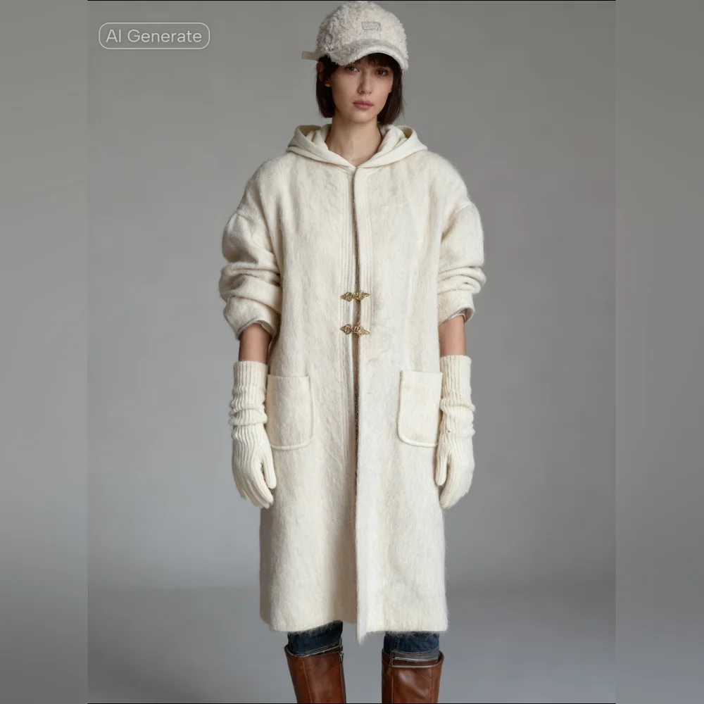 Rare Vintage Talbots Wool/Mohair Cream Coat - Picture 1 of 6
